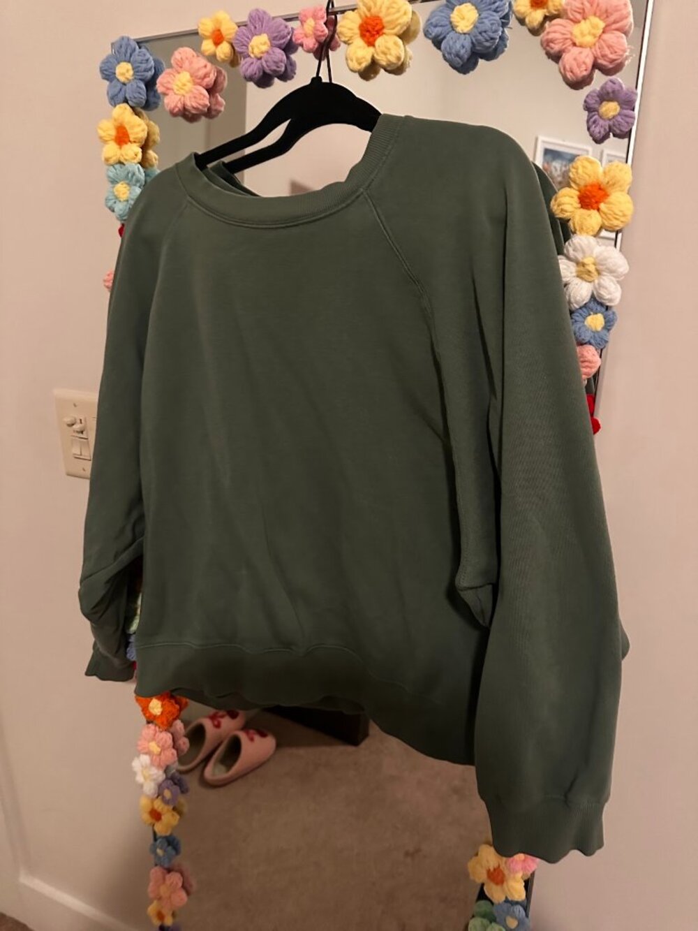 Old Navy SoComfy Sage Green Fleece Raglan Sweatshirt XL